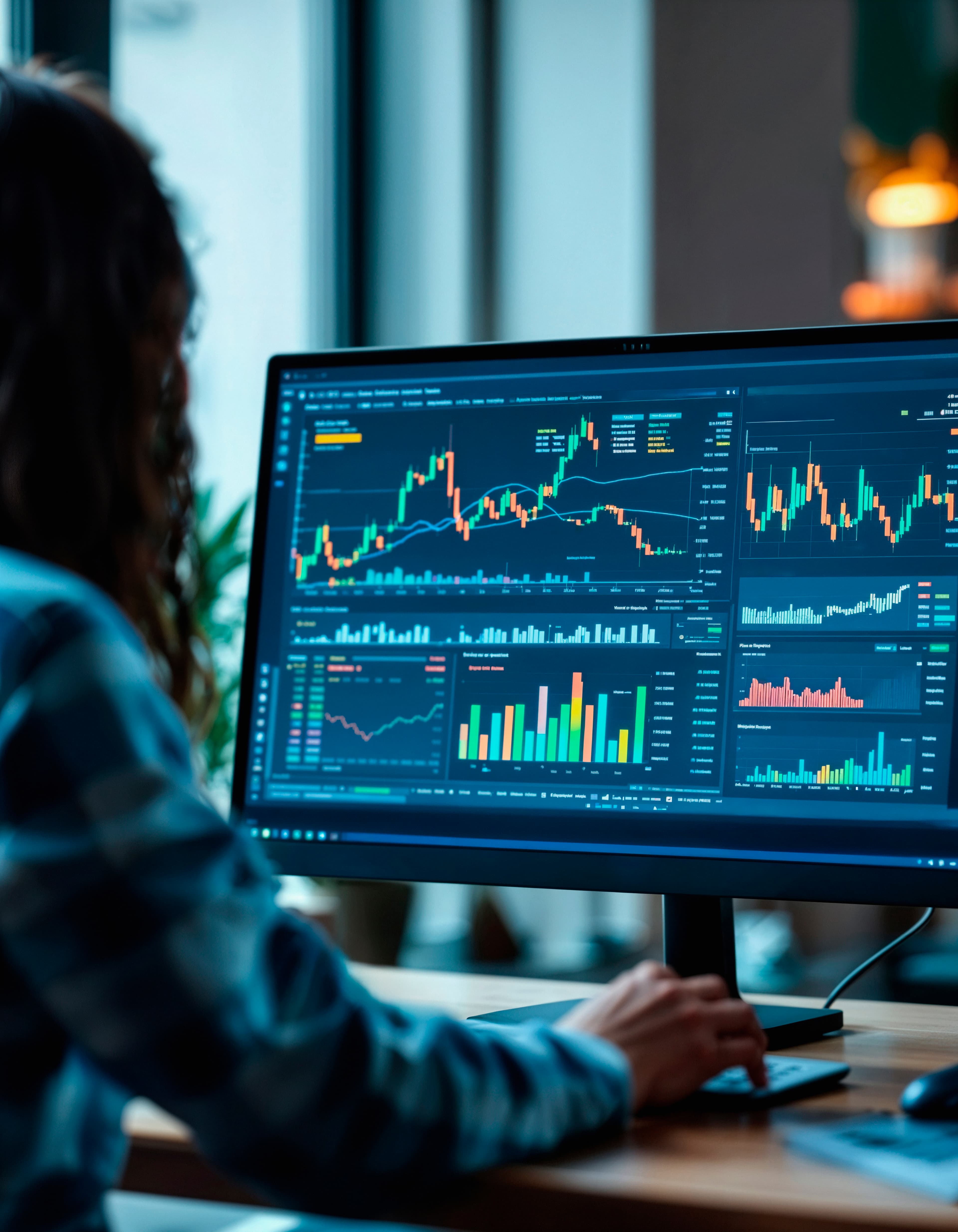 Trader analyzing stock market data and calculating profit factor for futures prop firm evaluation