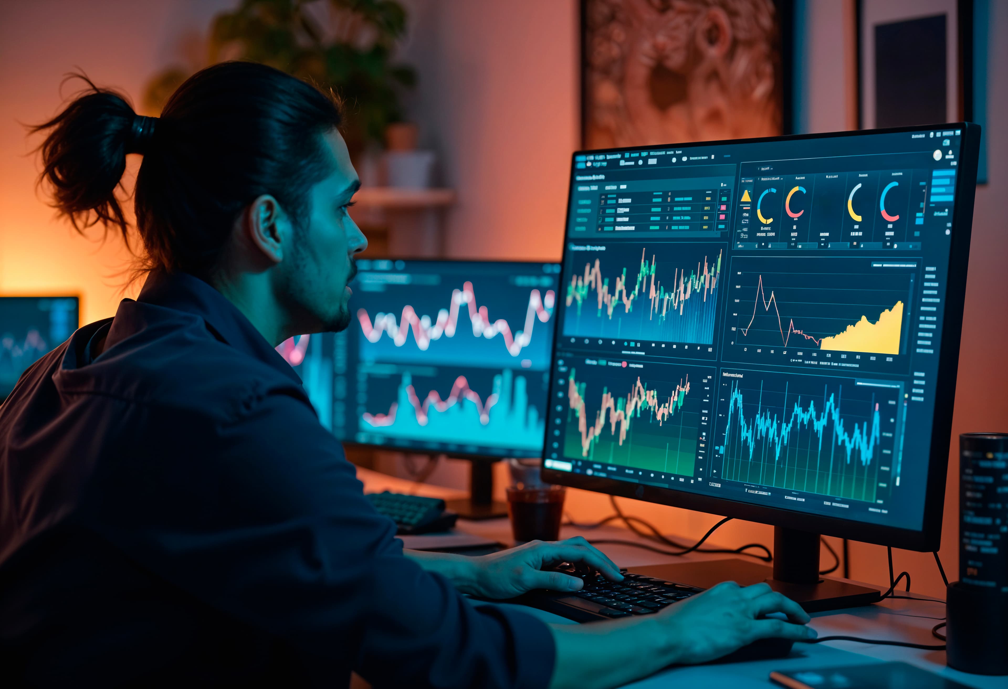 Trader analizando gráficas para identificar errores comunes en evaluaciones de empresas de fondeo